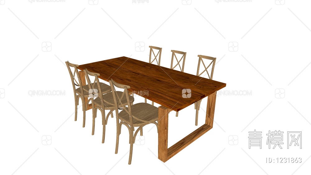 餐桌椅SU模型下载【ID:1231863】