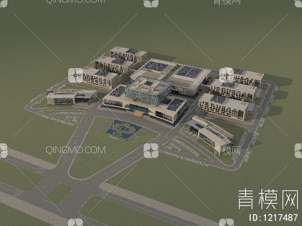 中煤办公楼园区3D模型下载【ID:1217487】