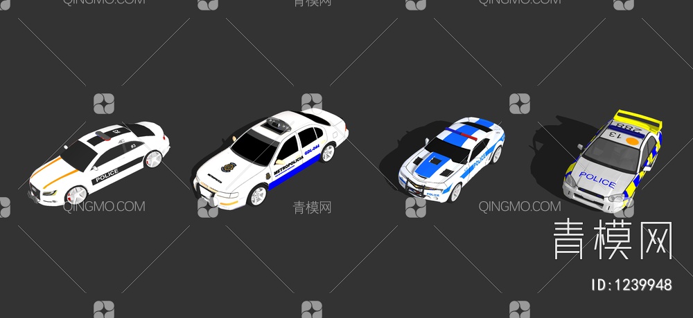 警车SU模型下载【ID:1239948】