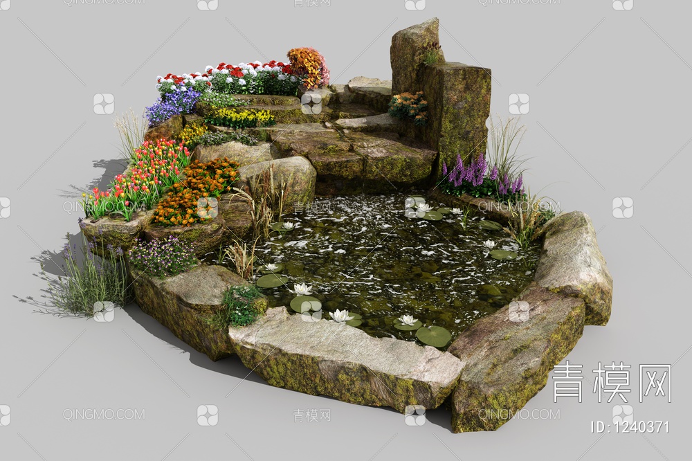 水景 水池 景观小品3D模型下载【ID:1240371】