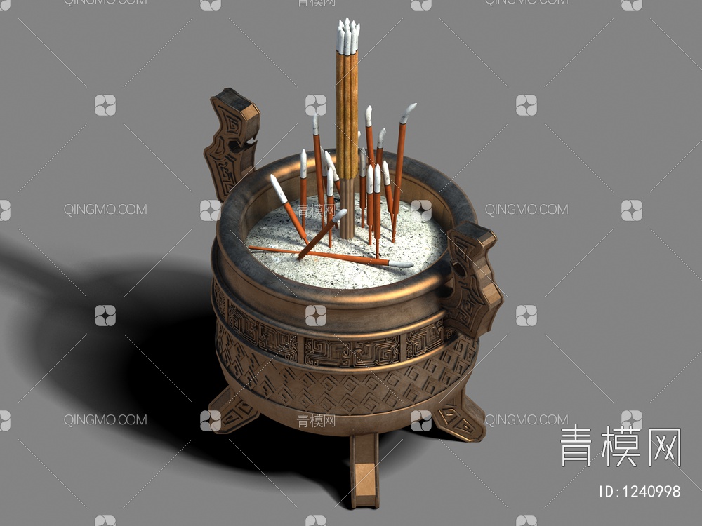 香炉 香 香火3D模型下载【ID:1240998】
