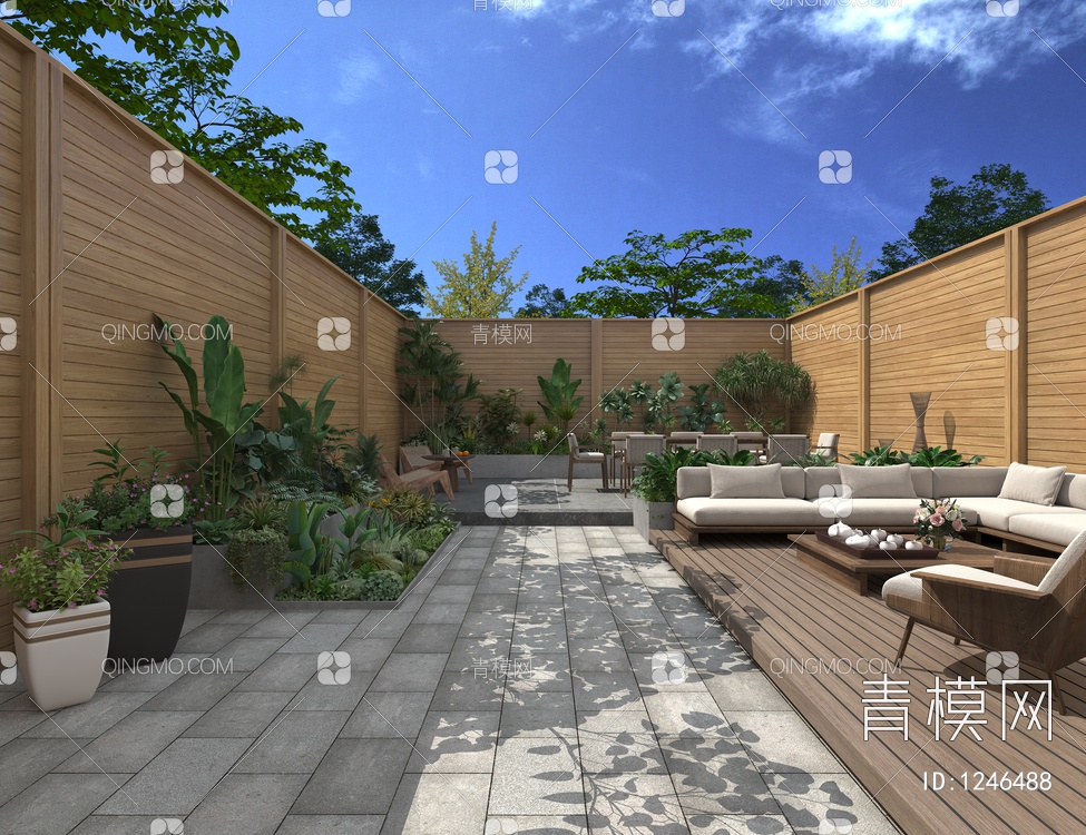 庭院景观3D模型下载【ID:1246488】