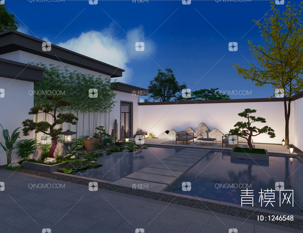 居家庭院 庭院景观3D模型下载【ID:1246548】