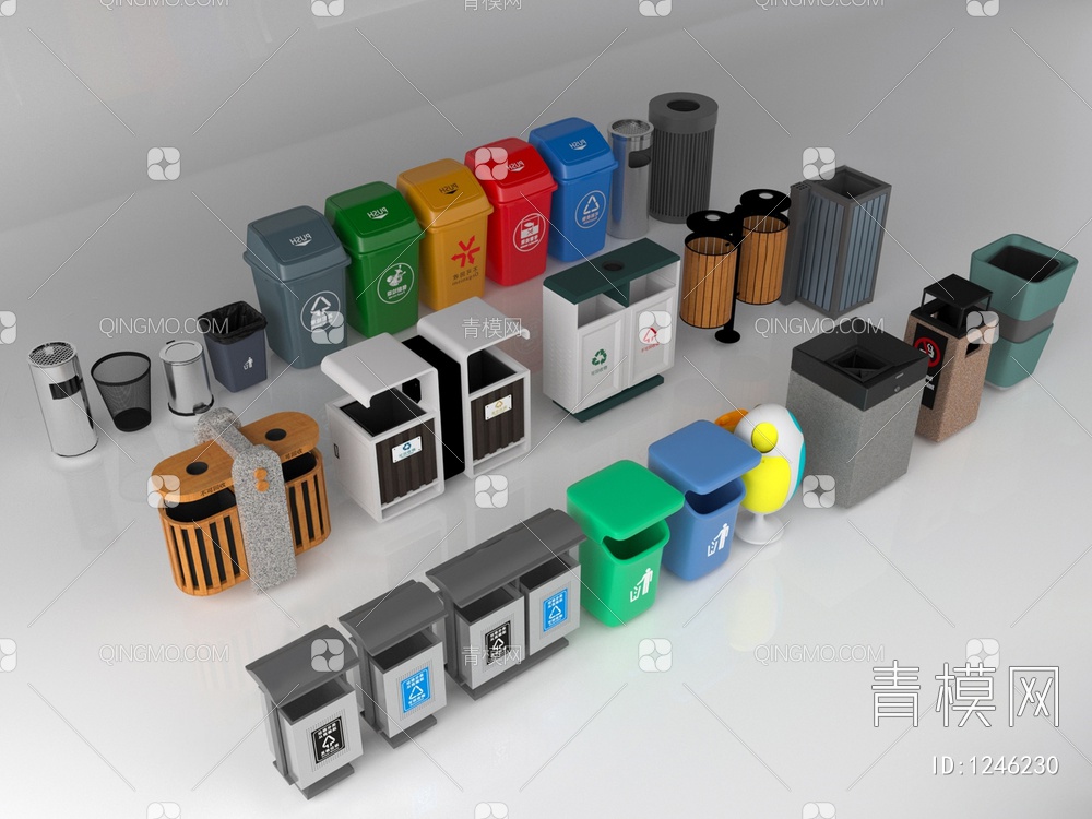 垃圾桶3D模型下载【ID:1246230】
