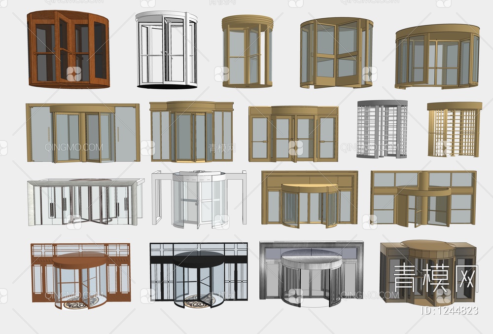 旋转闸门SU模型下载【ID:1244823】