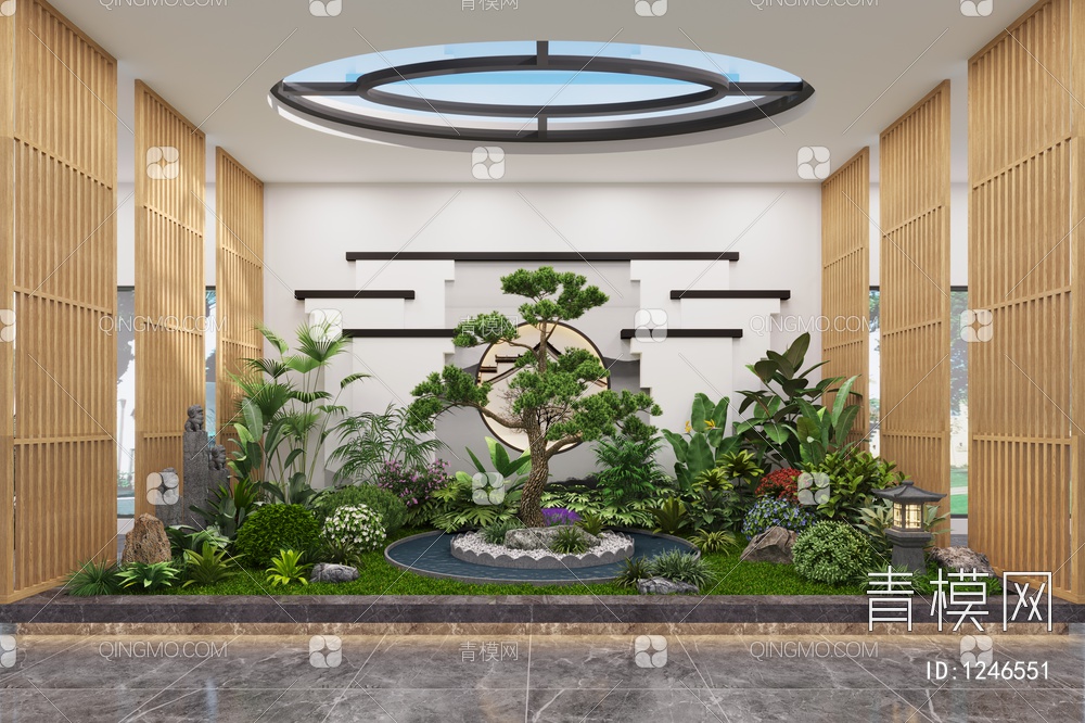 景观造景 松树 植物3D模型下载【ID:1246551】