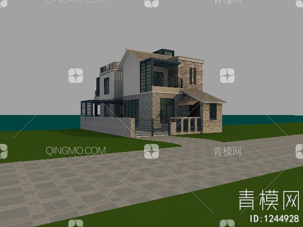 别墅单体建筑3D模型下载【ID:1244928】