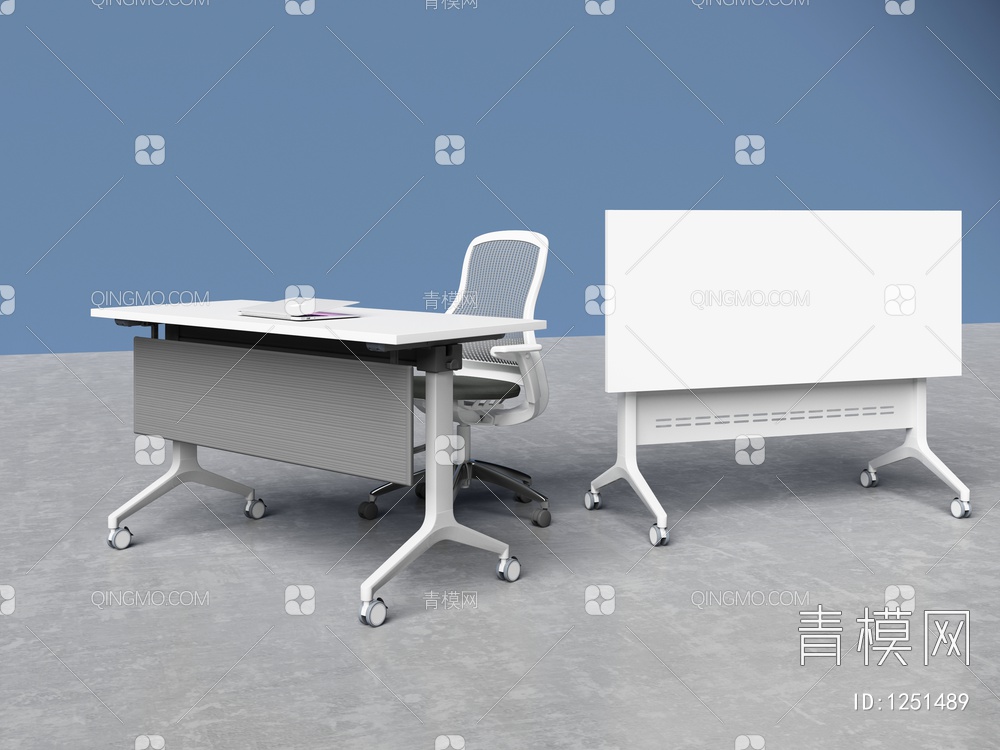 办公培训桌3D模型下载【ID:1251489】