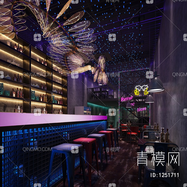 清吧 酒吧3D模型下载【ID:1251711】