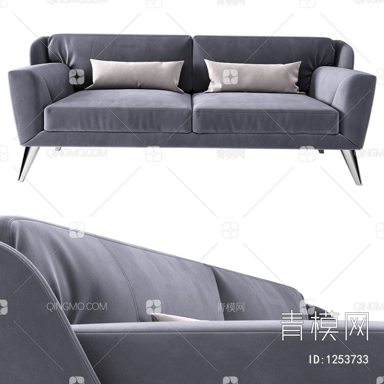 NATUZZI 布艺双人沙发3D模型下载【ID:1253733】