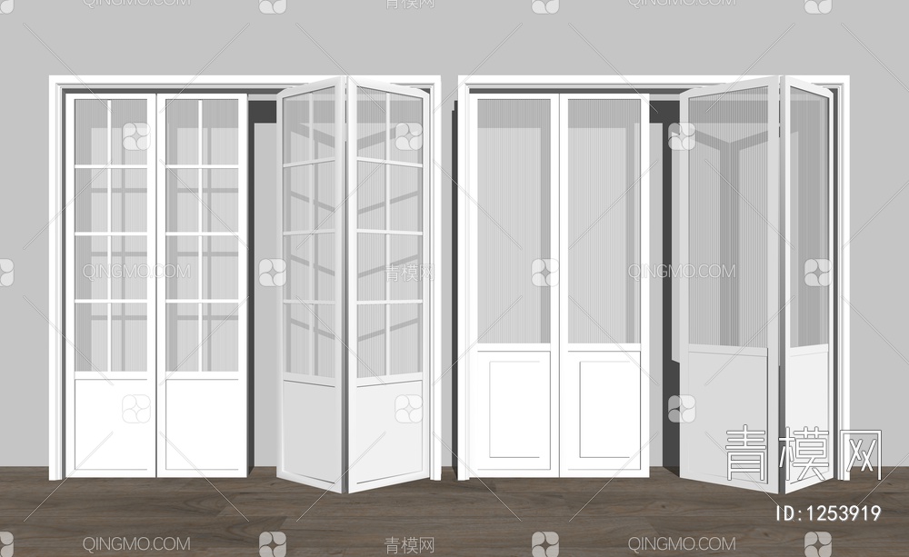 玻璃折叠门SU模型下载【ID:1253919】