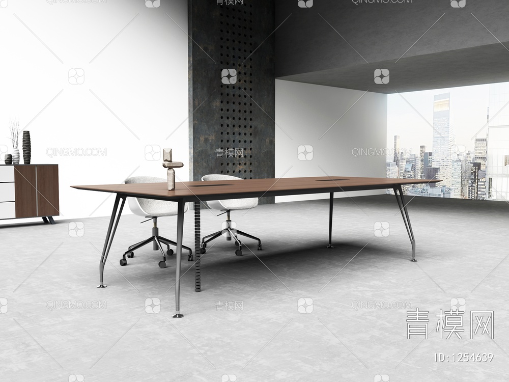 办公会议桌3D模型下载【ID:1254639】