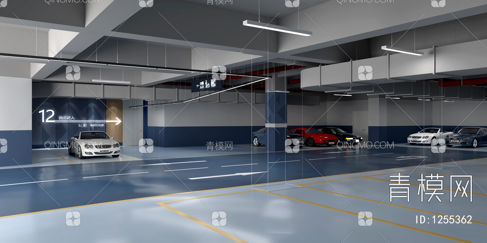 地下停车场 车3D模型下载【ID:1255362】