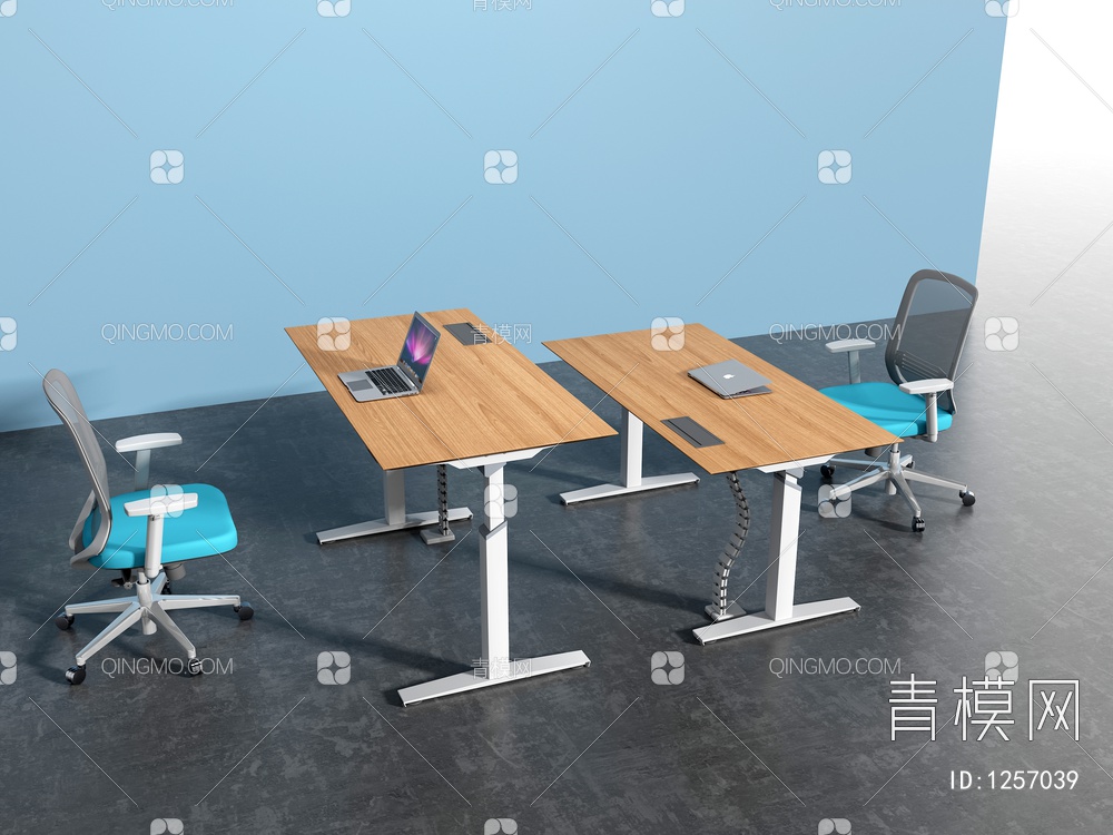 办公培训桌3D模型下载【ID:1257039】