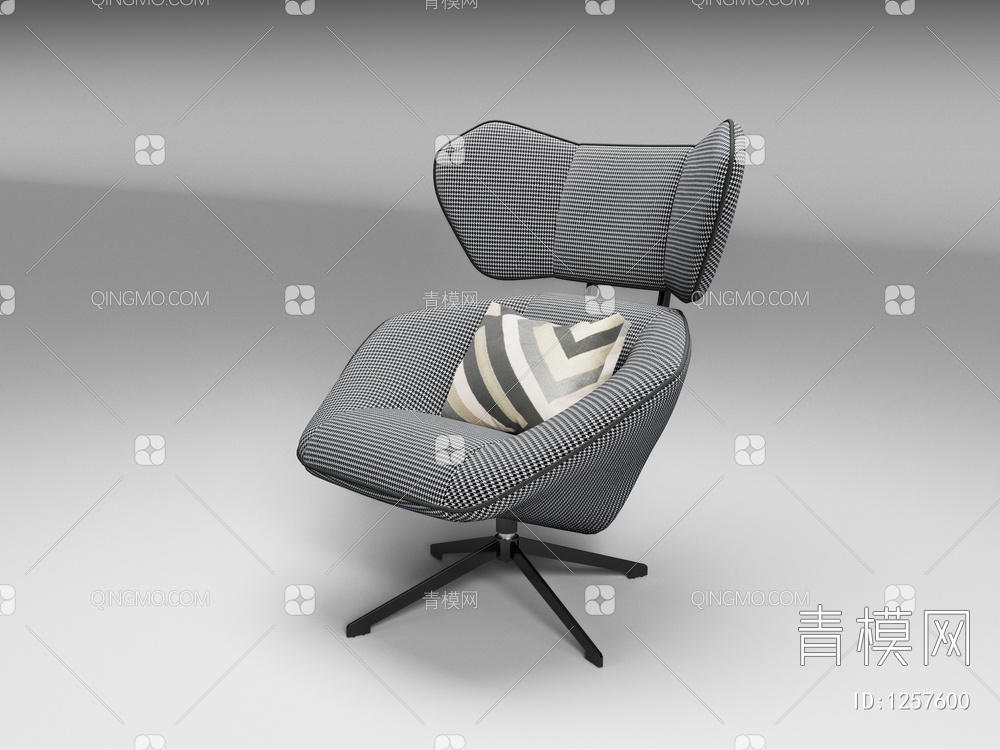 千鸟格单椅3D模型下载【ID:1257600】