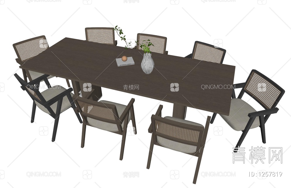 餐桌椅组合SU模型下载【ID:1257819】