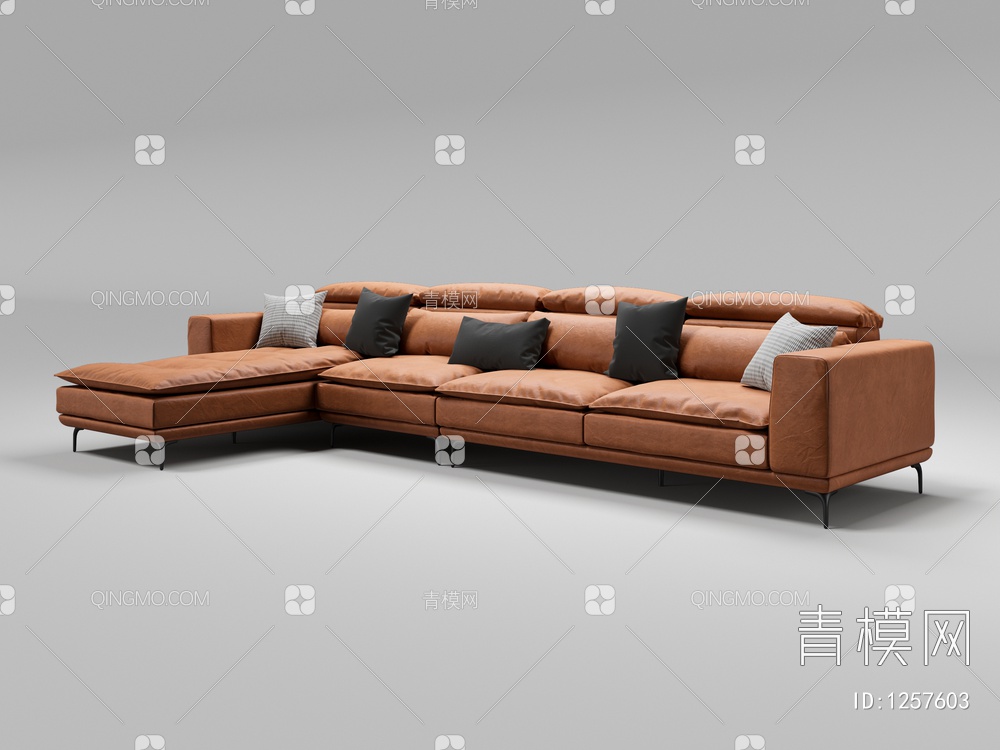 皮质沙发3D模型下载【ID:1257603】
