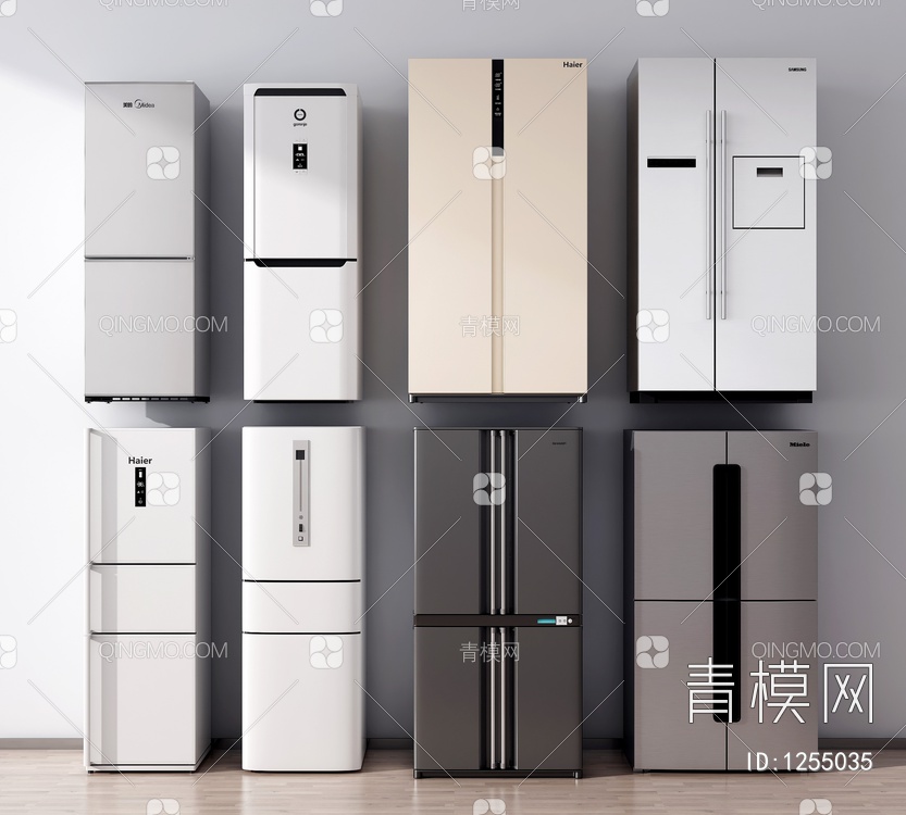 冰箱 双开门冰箱 双门冰箱 三门冰箱 智能冰箱3D模型下载【ID:1255035】