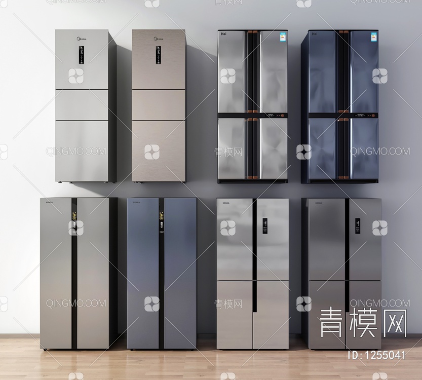 冰箱 双开门冰箱 双门冰箱 三门冰箱 智能冰箱3D模型下载【ID:1255041】
