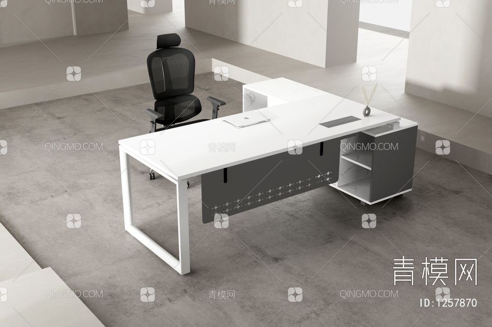 办公主管桌3D模型下载【ID:1257870】