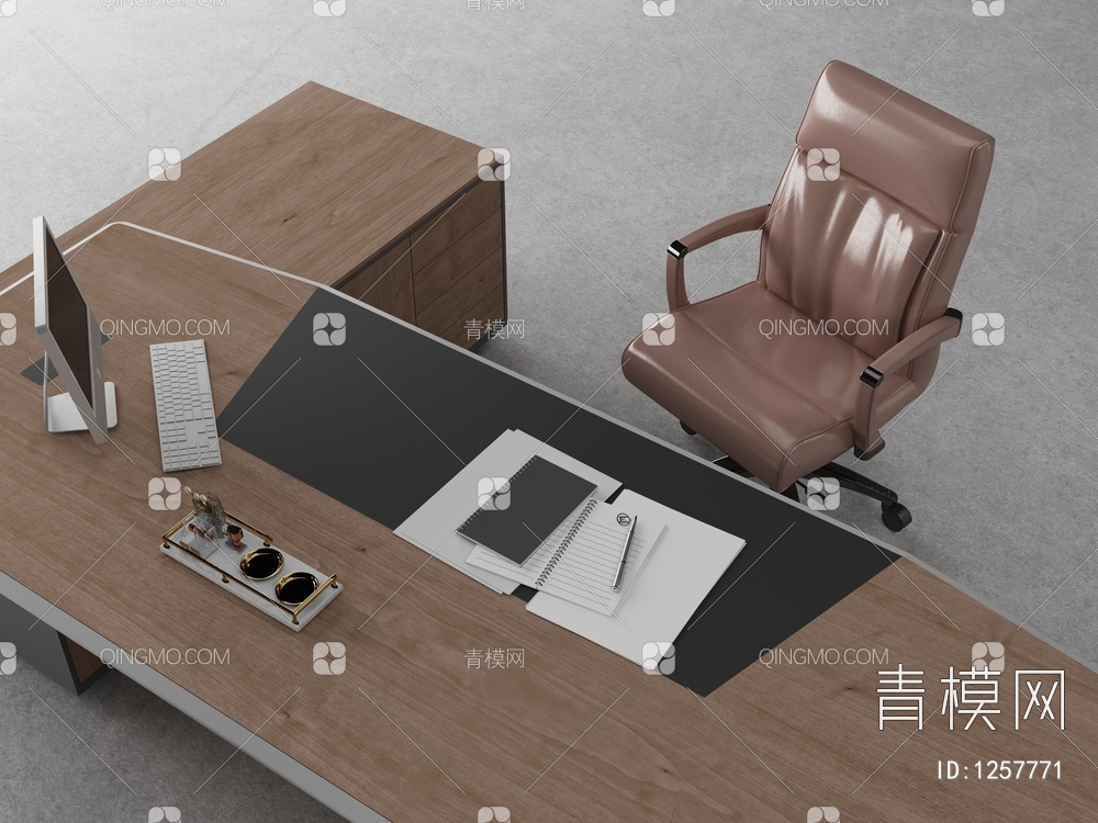 办公主管桌3D模型下载【ID:1257771】