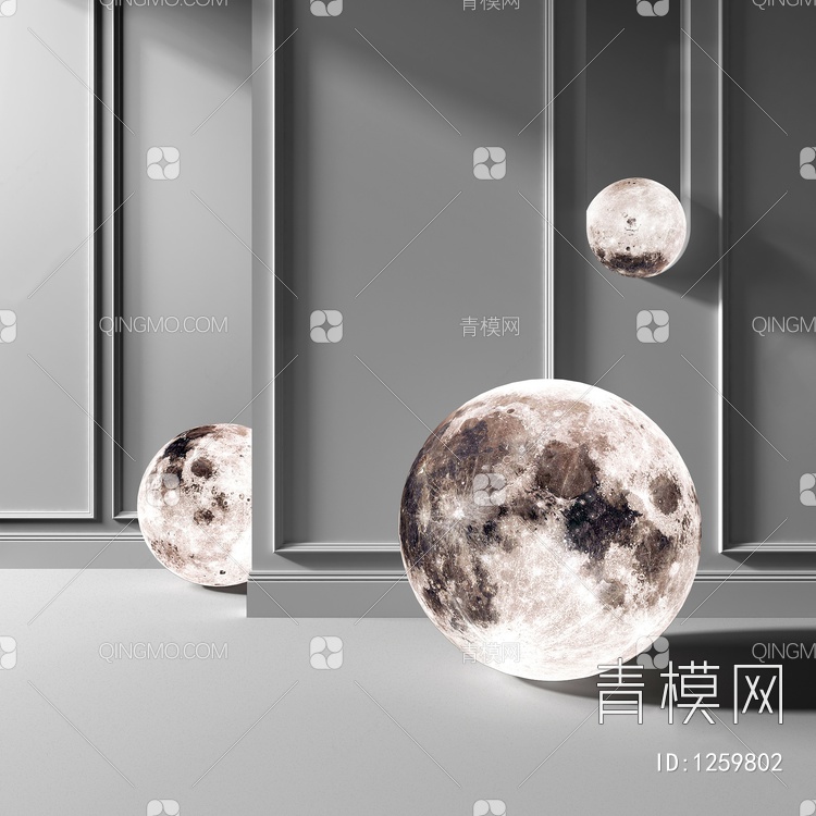 月球装饰灯SU模型下载【ID:1259802】