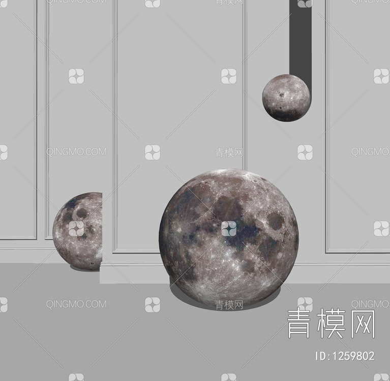 月球装饰灯SU模型下载【ID:1259802】