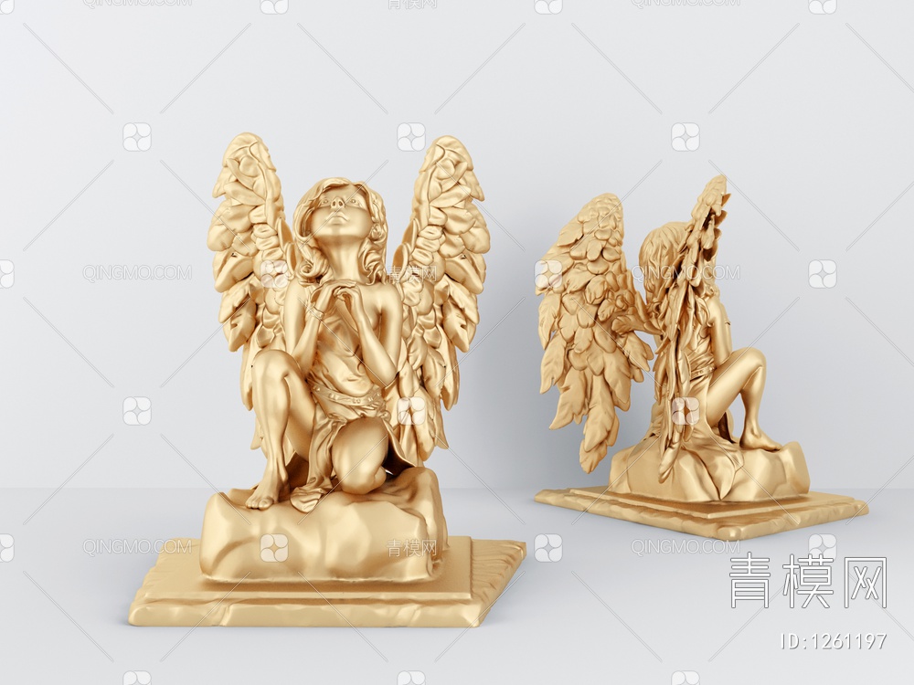 儿童天使雕塑摆件3D模型下载【ID:1261197】