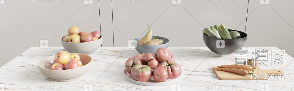 水果蔬菜3D模型下载【ID:1260483】