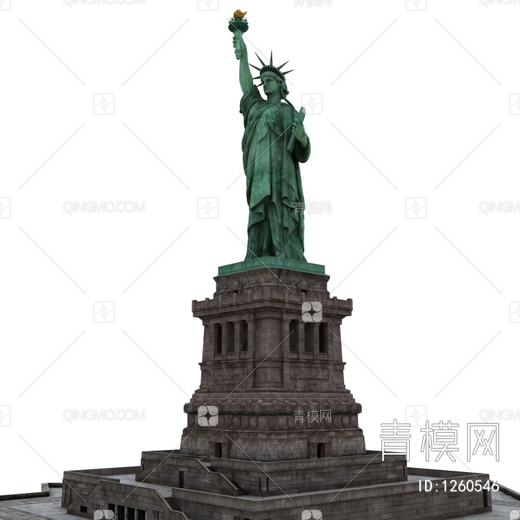 美国自由女神像3D模型下载【ID:1260546】