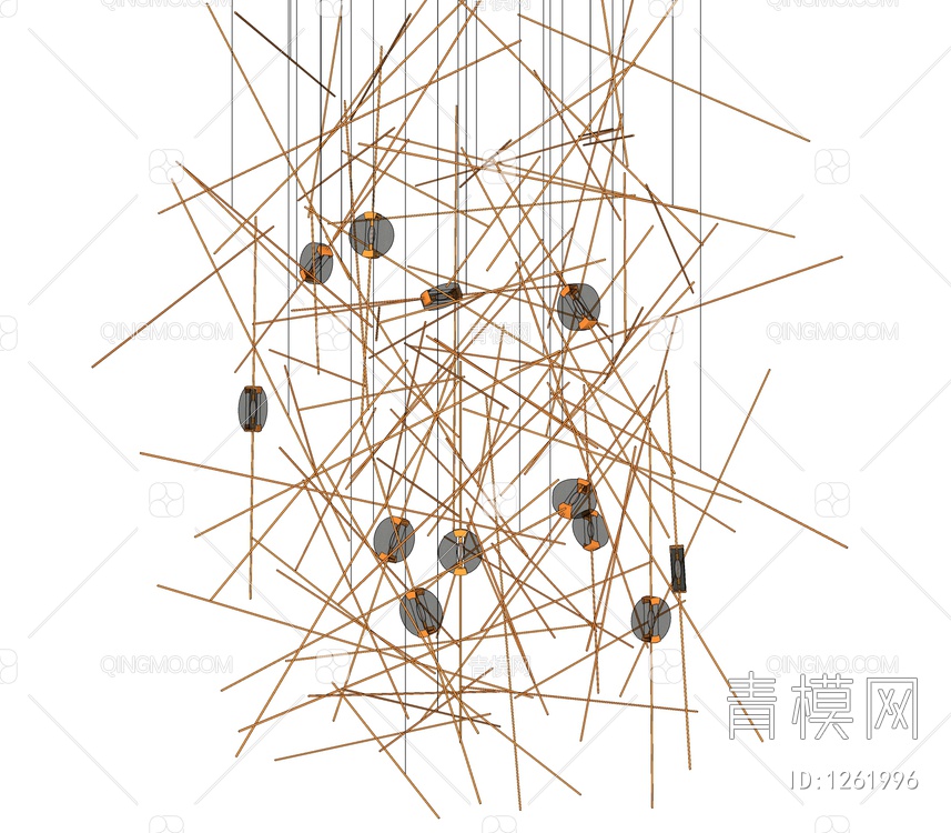 艺术吊灯SU模型下载【ID:1261996】