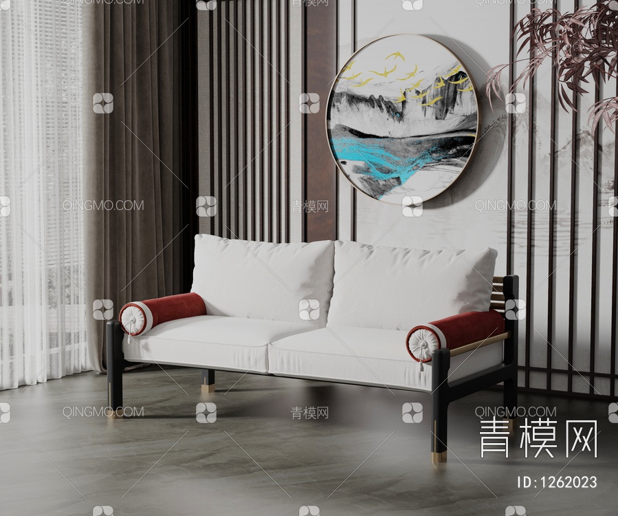 双人沙发3D模型下载【ID:1262023】