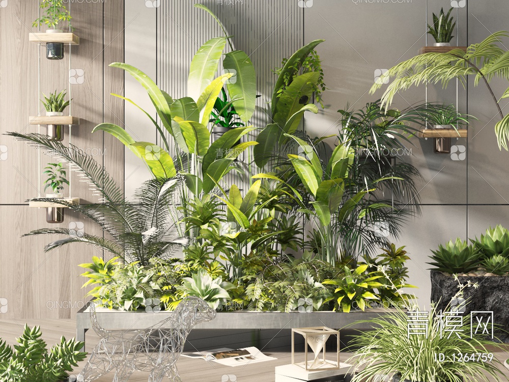 绿植 盆栽 植物堆3D模型下载【ID:1264759】