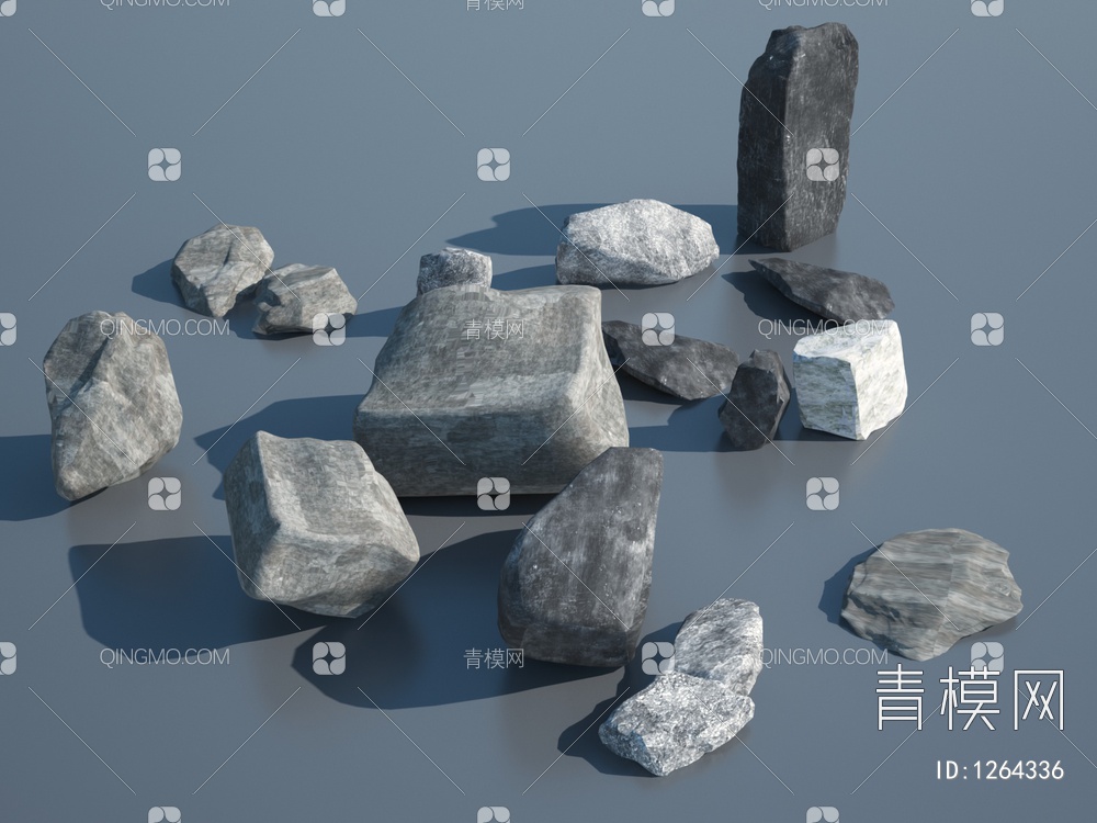 石头 庭院石头 园林景石3D模型下载【ID:1264336】