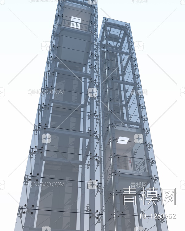 户外景观玻璃观光电梯3D模型下载【ID:1263952】