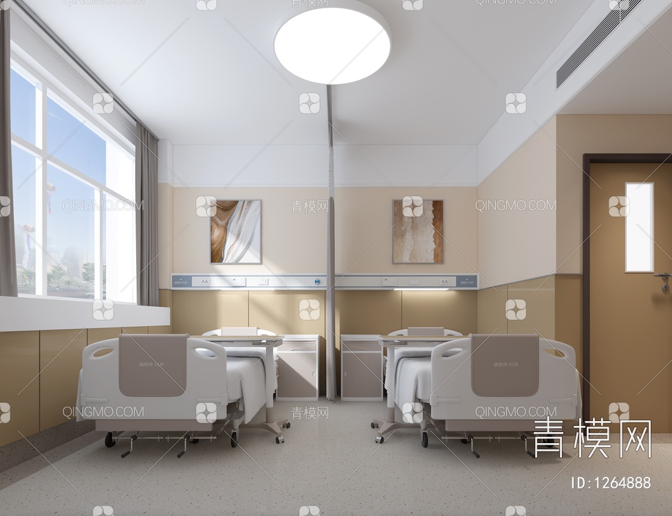 医院双人病房3D模型下载【ID:1264888】