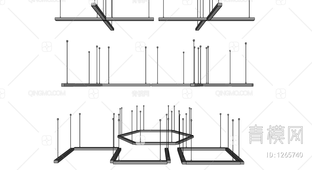 办公室吊灯SU模型下载【ID:1265740】