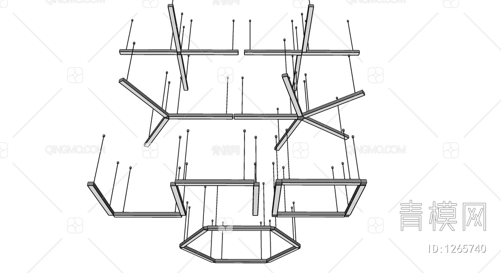 办公室吊灯SU模型下载【ID:1265740】