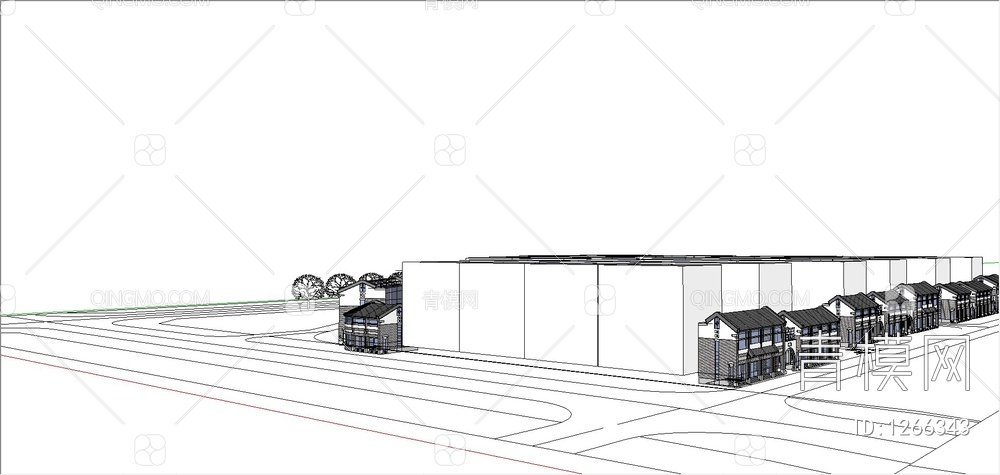 商业街SU模型下载【ID:1266343】