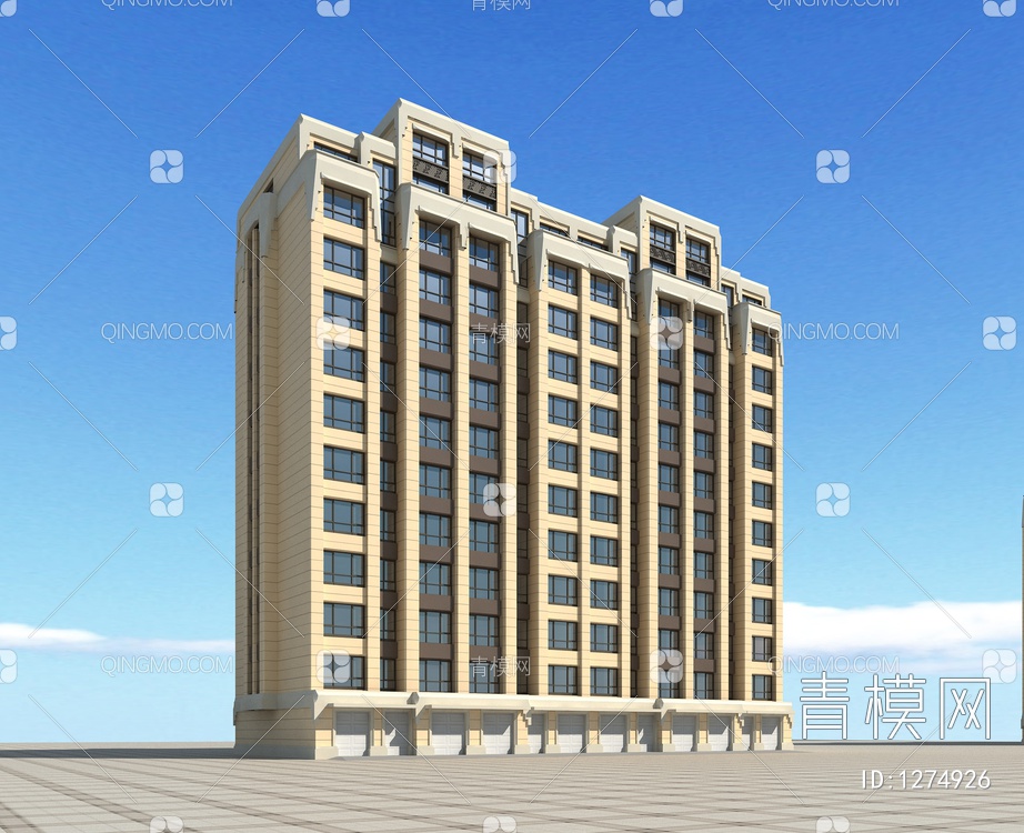 建筑住宅 新住宅 11层建筑3D模型下载【ID:1274926】
