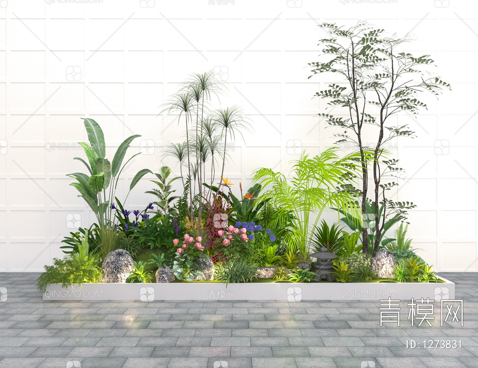 园林植物堆 景观绿植 植物 花坛 花池3D模型下载【ID:1273831】