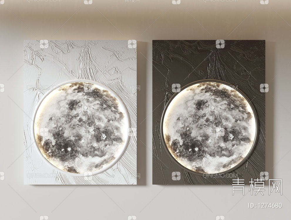 月球装饰画SU模型下载【ID:1274680】