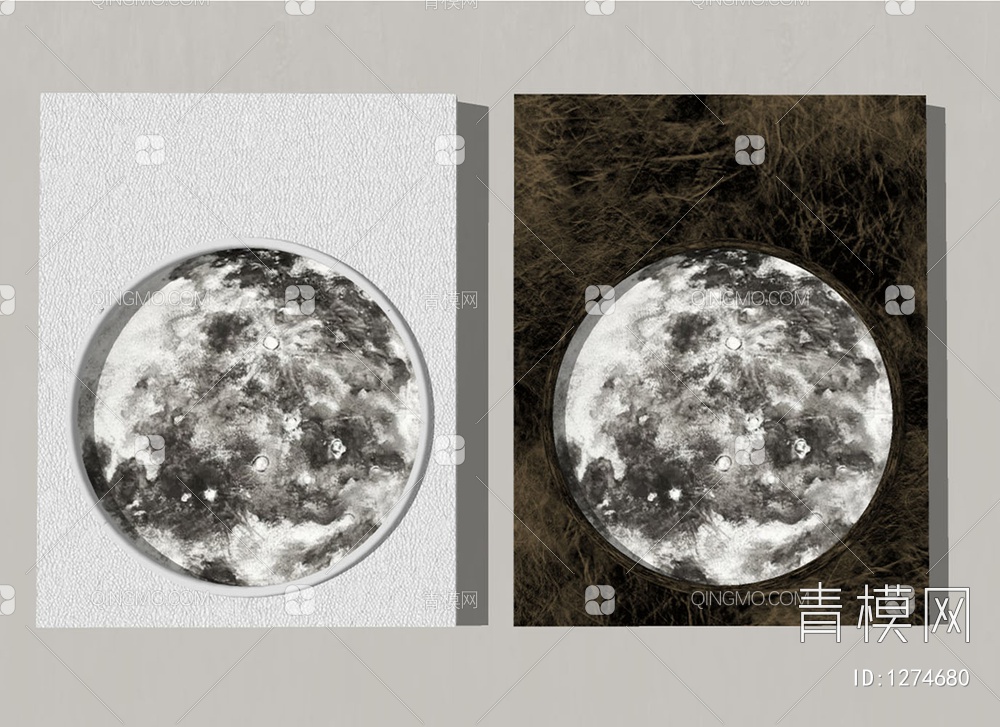 月球装饰画SU模型下载【ID:1274680】