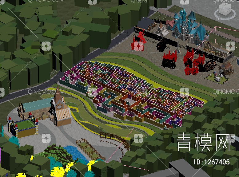 游乐场公园 公园3D模型下载【ID:1267405】