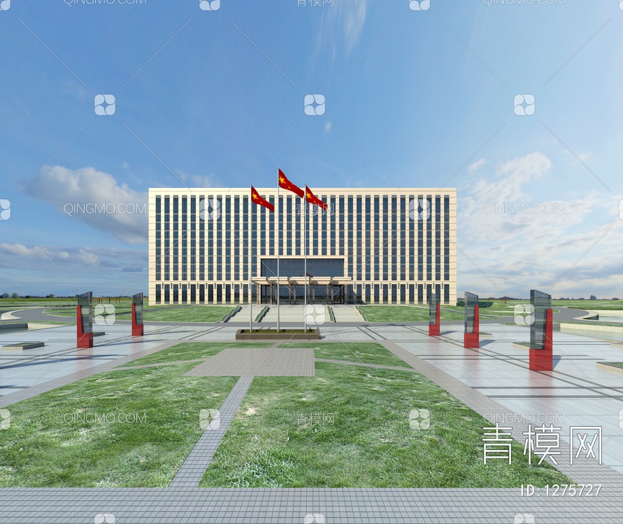 行政中心 办公楼3D模型下载【ID:1275727】