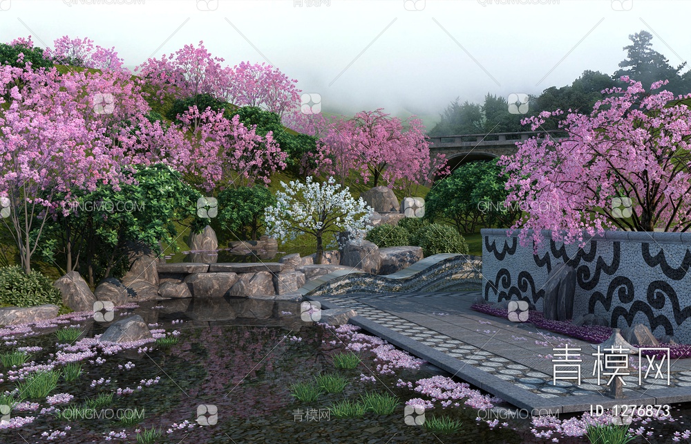 樱花谷 园林景观 中3D模型下载【ID:1276873】