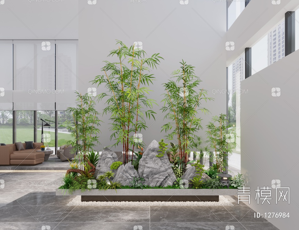 室内景观植物3D模型下载【ID:1276984】