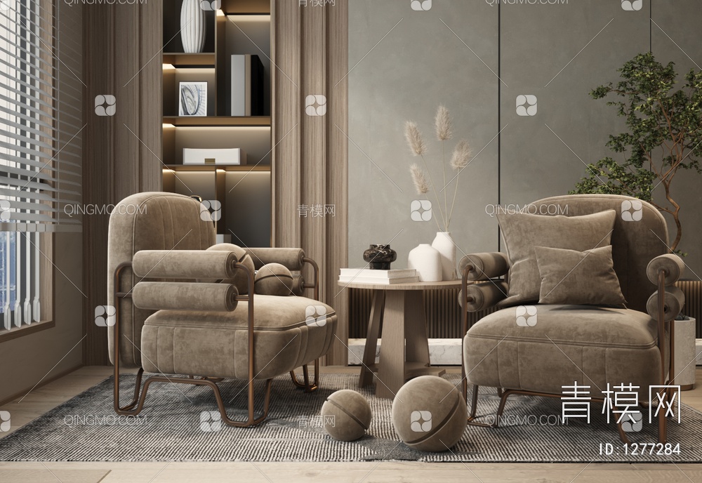 单人沙发  休闲椅3D模型下载【ID:1277284】