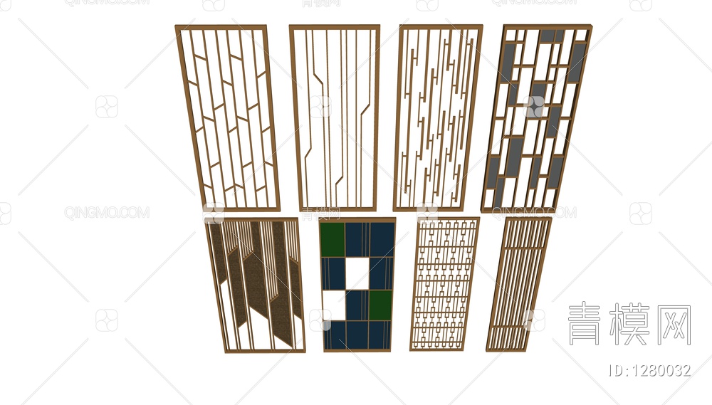 隔断屏风SU模型下载【ID:1280032】