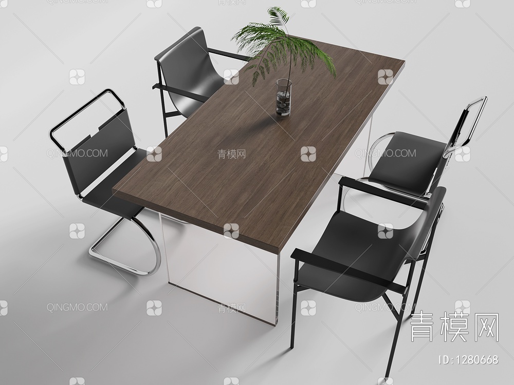 极简餐桌椅3D模型下载【ID:1280668】